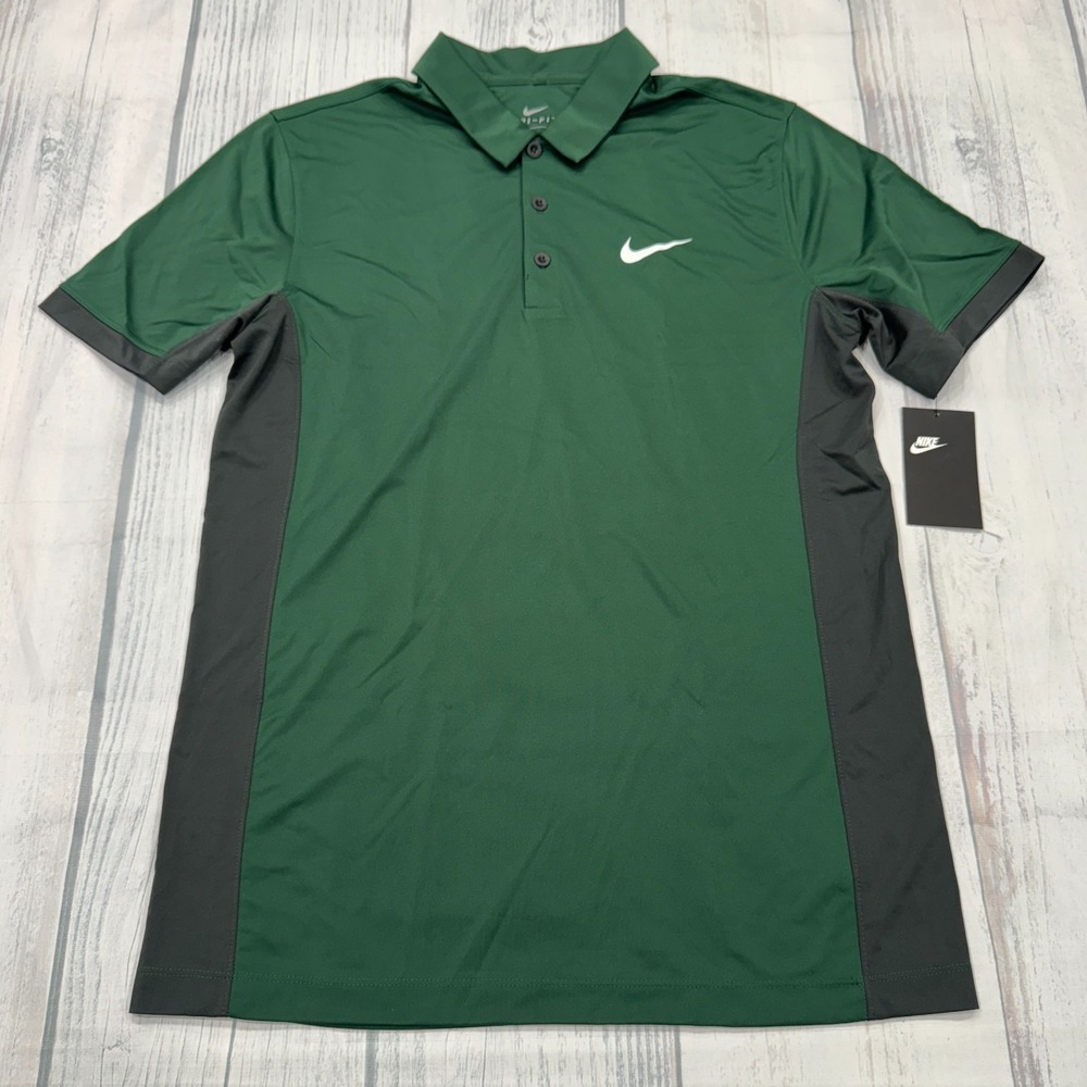 NWT‎ Nike Dri Fit Golf Polo Shirt M Green Casual Short Sleeve Mens